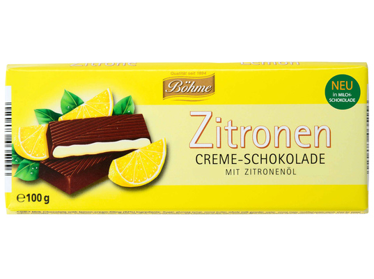 Böhme Chocolate lemon 100g mliečna čokoláda plnená citrónovou krémovou náplňou 