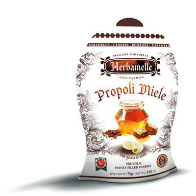 Herbamelle propolis 75g cukríky s medovou náplňou s propolisom