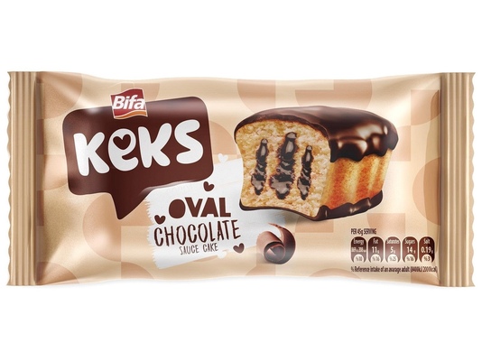 KEKS OVAL 45g jemné pečivo s kakaovou náplňou polomáčané v kakaovej poleve