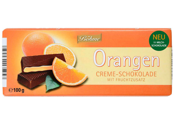 Böhme chocolate orange 100g mliečna čokoláda plnená pomarančovou krémovou náplňou