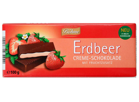 Böhme chocolate strawberry 100g mliečna čokoláda plnená jahodovou krémovou náplňou 