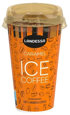 LANDESSA CARAMEL v pohári 230ml nápoj z kávy s mliekom a slaným karamelom